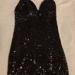 Windsor Black Sequin Mini Dress Photo 3
