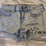American Eagle Lace Ripped Jean Shorts  Photo 0