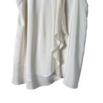 Amanda Uprichard  Silk‎ Tank Blouse Draped Ruffles Scoop Neck Ivory, Size Small Photo 3