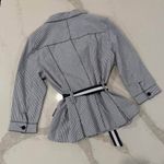 Vintage JW Div. Of Junction West Belted Button Front Seersucker Jacket Womens L Blue Size L Photo 6