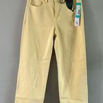 Siena High Rise Crop Wide Leg Jeans. Pale Yellow. Size 26 Yellow Photo 0