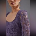 Anthropologie  Maeve Embroidered Lace Formal Mini Dress Lavender Lilac Size 6 S Photo 1
