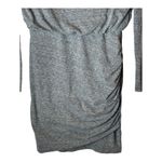 Leith  Dress Women Small Gray Knit Long Sleeve Ruched Faux Wrap Mini‎ Athleisure Photo 4