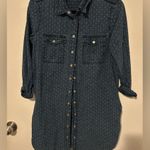 Mango Blue Patterned Denim Shirt Photo 0