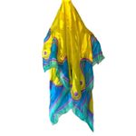Adrienne Vittadini  Yellow Blue Purple Silver Swirl and dot Scarf Photo 1