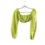 Charlie Holiday  Lime Green Puff Sleeve Crop Top M Photo 11