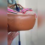 Kate Spade "Preloved" Large Leather/Canvas Striped Oak Island Shoulder Bag Photo 3