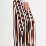 Urban Outfitters Multicolor Rainbow Striped Wide Leg Ankle Trousers Pants Size M Photo 3