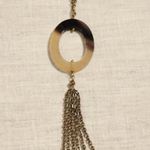 Banana Republic Aureus + Argent Oval link brass tassel long chain pendant necklace Photo 6