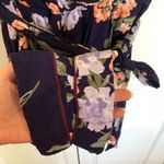 Abercrombie & Fitch Navy Blue Floral Kimono Wrap Romper Size M Tall Photo 6