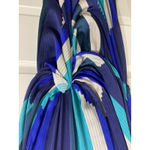 Zimmerman blue‎ colorblock pleated 100% silk knotted dress size 2 Blue Photo 2