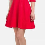 Derek Lam 10‎ Crosby Poplin Off Shoulder Cold Shoulder Mini Dress Red Size 4 Photo 0