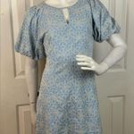 MARBLE Blue and White Floral Mini Dress Size Medium Photo 4