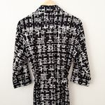 Donna Morgan  | Crepe Black Cream Beige Graphic Print Shirt Dress Maxi | 14 Photo 5