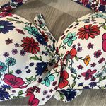 Liz Claiborne NWT  White Multi Floral Bikini Top Size Petite Large Photo 2