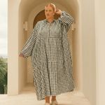 The Lullaby Club Maxi Avalon Smock Dress Black & White Gingham Size 3XL Photo 7
