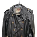Burberry London Glossy Belted Double Breasted Trench Coat Black Women Size 12 Photo 3