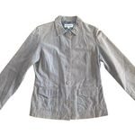 Boston Harbour Lined Blue Gray Button Front Genuine Leather Jacket Sz M Indie Size M Photo 0
