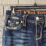 Rock Revival Karla Straight Leg Jeans Distressed Dark Wash Size 25 Photo 3