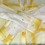 We The Free We‎ The Free Womens Washed Away Windowpane Tie Dye Button Up Shirt Yellow Small Photo 5