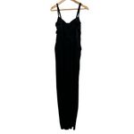 Cider NWT Jumpsuit Womens S Black Velvet Wide Leg Pleated Witchy Mob Wife Vampy Photo 3