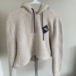 Urban Outfitters  FILA Adam Ecru Sherpa Hoodie Pullover (Large) Photo 4