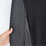 Generation Love  Quilted Faux Leather Sleeve Sweatshirt Crewneck Black Women's S Photo 2