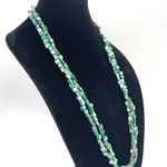 Mother of Pearl Double Stand Long Necklace Green Photo 1