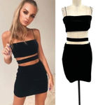 Tiger Mist  Candice Velvet Cutout Dress Black‎ Mini Size Large Photo 1