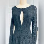 Free People  Cut Out See-Through Lace Teen Witch Mini Dress Black Shearling med Photo 4