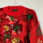 32 Degrees Heat 33 Degrees | Ugly Christmas Sweater Flamingo Bell Tropical Holiday Womens Medium Photo 1