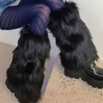 Black Faux Fur Knee Photo 0