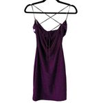Lush Clothing Lush Purple Metallic Drape Neck Bodycon Dress Size XS NWOT Photo 3
