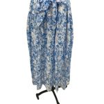 Intermix  Jude‎ Floral Print Midi Dress White Blue Cotton Silk Size 14 Photo 6