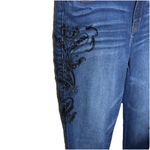 White House | Black Market WHBM skinny ankle jeans Beaded Embroidered flowers sz 8 Photo 1