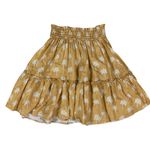 Marine layer  Mustard Yellow Palm Tree Print Smocked Waist Ruffle Skirt Medium Photo 1