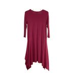 Eileen Fisher Burgundy Sharkbite Hem Pullover 3/4 Sleeve Dress Size Pet Small Photo 5