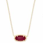 Kendra Scott Elise gold pendant necklace with maroon jade stone Photo 0