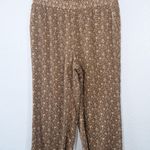Ann Taylor Brown Floral Paperbag Pull On Fabric Pants Size XXL Photo 0