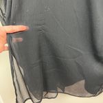 Ulla Popken Dress‎ Womens 28/30 Black Midi Sheer Sequin Star Flyaway 3/4 Sleeve Photo 6