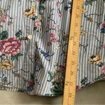 Floral Print Yellow Black Gray cotton Striped Shirt Size Medium Photo 11