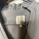 A Shirt Thing Dark Grayish Green Long Sleeve Shirt with Ruffle Collar Sz M Gray Size M Photo 1