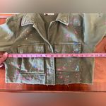 Pilcro  x Anthro Cropped Paint Splatter Utility Army Green Jacket Size XS Photo 6