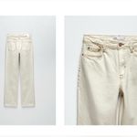 ZARA Mid Rise Straight Long Length White Jeans- size 4 Photo 10