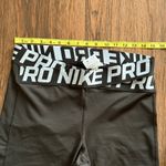 Nike Black Dri-Fit Performance Logo Waistband Leggings Black White Size Large Photo 6