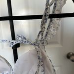 Hollister Floral White and Blue Ruffle Bikini Top Photo 4