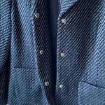 Sag Harbor  Women’s Blue Stripe Tweed Classic Jacket Blazer Coat Sz 8 Photo 3