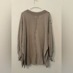 We The Free Asher Thermal Tan Oversized V-neck Long Sleeve Top Size Medium READ Photo 1