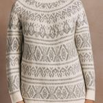 J.Jill sz XS Womens Oversized Gray White Chunky Knit Pullover Sweater Cozy Cabin Photo 0