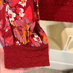 Anthropologie  Porridge Floral Puff Sleeve Textured Top Burgundy MEDIUM Photo 5